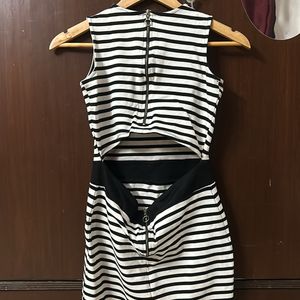 Black And White Stripped Bodycon Dress