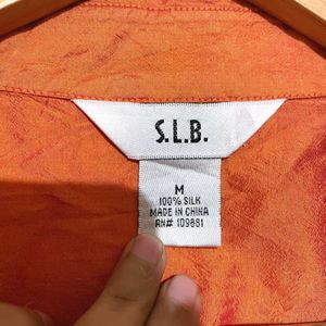 Silk Imported Orange Shirt By SLB