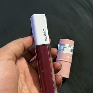 Combo Rose Pink Highlighter With Two Lip Colors