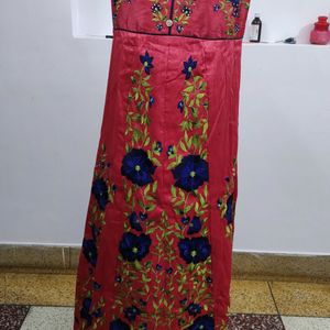 Partywear Gown With Pajami And Dupatta