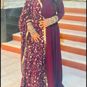 Purple 💜 Georgette Anarkali Dress For Women