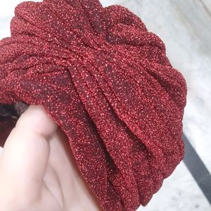 40 Rupees Off,New Shimmer Knot Pleated Turban Cap