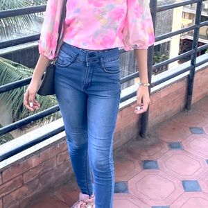 pink Floral Crop Top