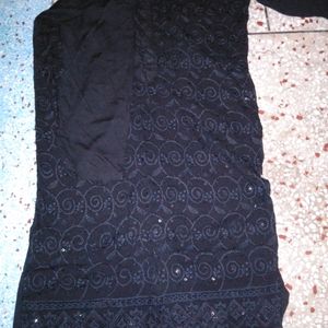 Black Embroidered Kurta For Women