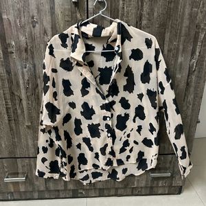 Beige And Black Shirt For Women