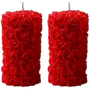 Designer rose pillar candles