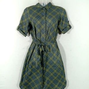 Grey And Yellow Green Dress (Women's)