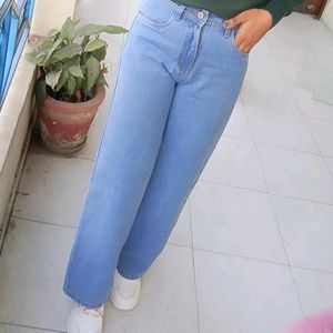 Ice Coloured Wide Leg Jean