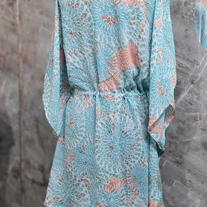 Green Printed Kaftan