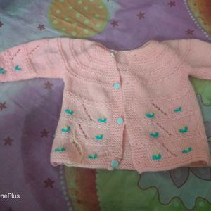 Peach Colour Baby Sweater