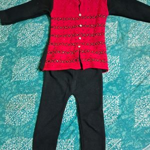 BRAND NEW Sweater Set For Girl( Dark Pink , Black)