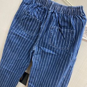 Stylish Stripes Baggy Jeans