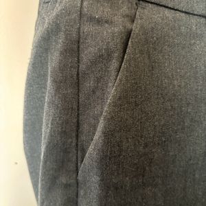 Formal Grey Straight Trousers