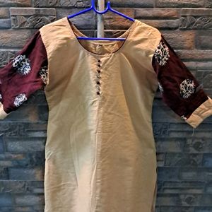 Beige Colour Kurta For Women