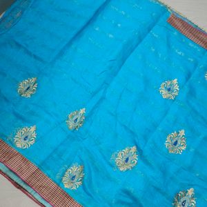 Sky Blue Colour Fancy Saree