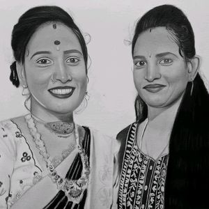 Portrait Art Work Handmade Draw