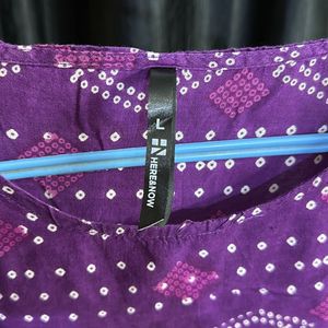 Purple Polka Dot Cotton Kurta