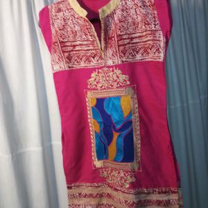 Designer Pink Kurti For Girls