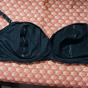 La Senza Black Satin Bra (Pad & wire Removed)