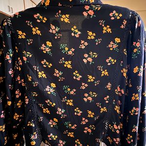 New Black Floral Shirt