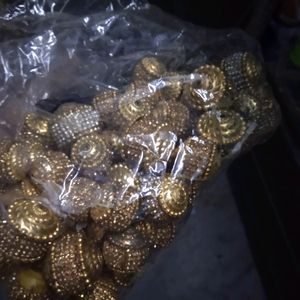 Big Beads Golden Colour With Stone