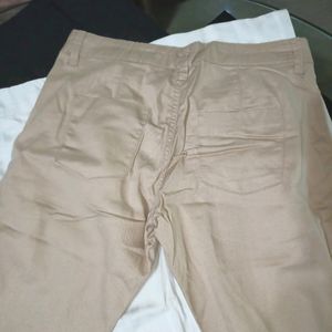 Beige Trousers Slim Fit For Women