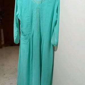 Green Long  Georgette Kurta