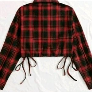 Women Checkered Casual Red Shirt