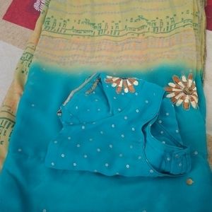 Saree With Stitched Blouse