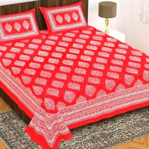 Red Colour Cotton Bedsheet