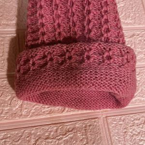 Crochet Pink Winter Beanie