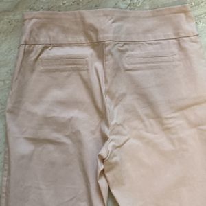 Stretchy Peach Straight Cut Slim-ish Pants