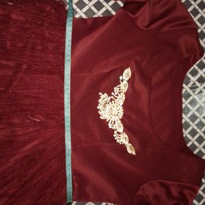 Princess Maroon Colour Gown