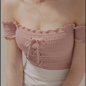 Baby Pink Shoulder Off Top