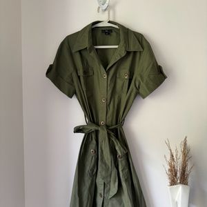 Olive Military Shirt Dress