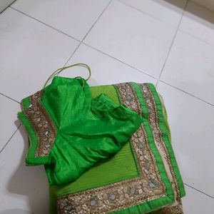 Women Mirror Work Saree