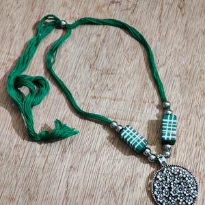 Brand New Boho Art Green Dokra Jewellery & Earring