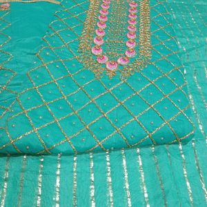 Embroidery Work Chanderi Suit