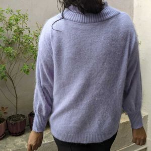 Lilac Colour Soft Fur Sweater Top