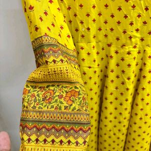 Yellow Anarkali Kurti