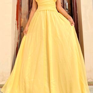 Yellow Halter Neck gown