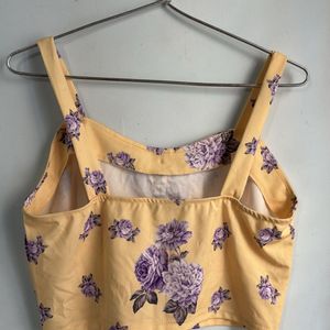 Floral Yellow Crop Top