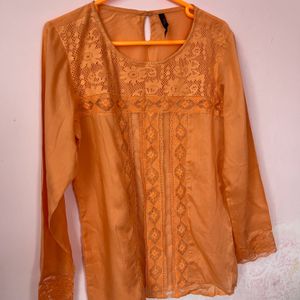 Beautiful Peach Full Sleeved Top