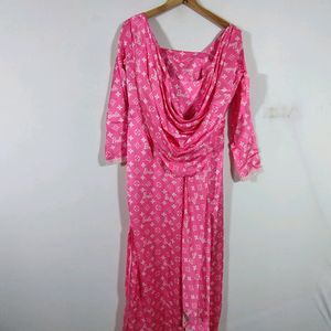 Pink Printed Dress (Women's)