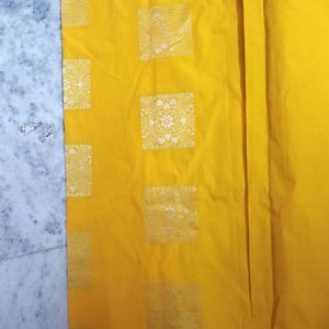 New Unused Silver Zari Silk Saree