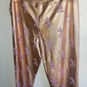 Disney Metallic Rose Gold Mickey Mouse Legging