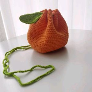 Crochet Orange Pouch