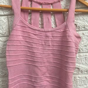 Cute Pink Cut Out Top