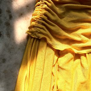 Y2k Pinterest Korean Shimmery Yellow Maxi Skirt