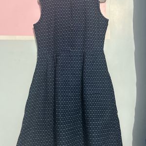 Blue Casual Check Print Dress